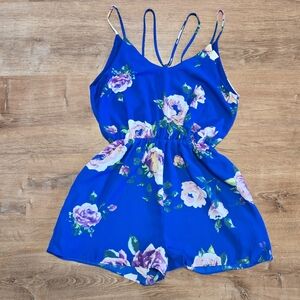 Everly Blue Floral Jumpsuit